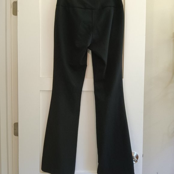 Cache Black Flare Leg Grommet Front Tie Wide Band Pants Stylish & Comfortable - Picture 2 of 6